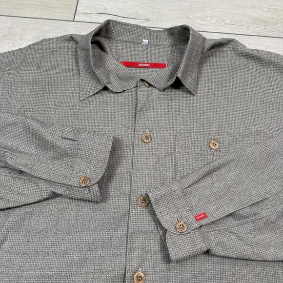 VTG SIGNUM Long Sleeve Button-Up Shirt SzXXL Microcheck Minimalist Germany Made - Picture 3 of 9